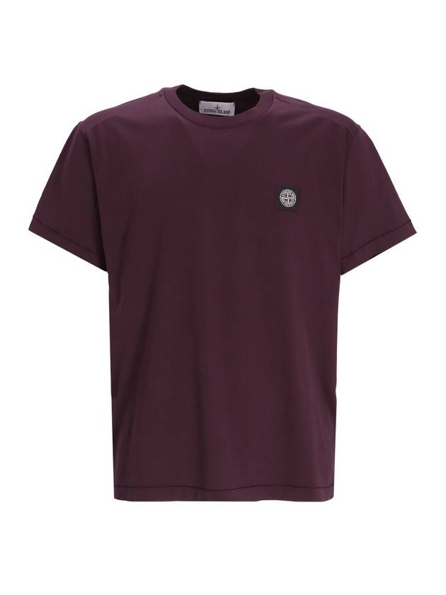 Cotton Jersey Slim Fit Short Sleeve T Shirt Dark Burgundy - STONE ISLAND - BALAAN 2