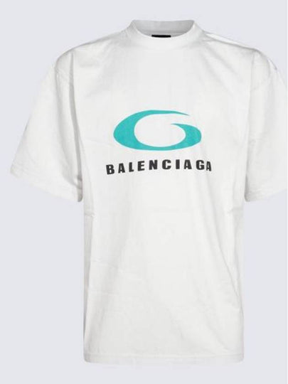 Logo Print Cotton Short Sleeve T-Shirt White - BALENCIAGA - BALAAN 2