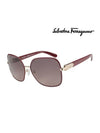 Eyewear Square Metal Sunglasses Red - SALVATORE FERRAGAMO - BALAAN 3