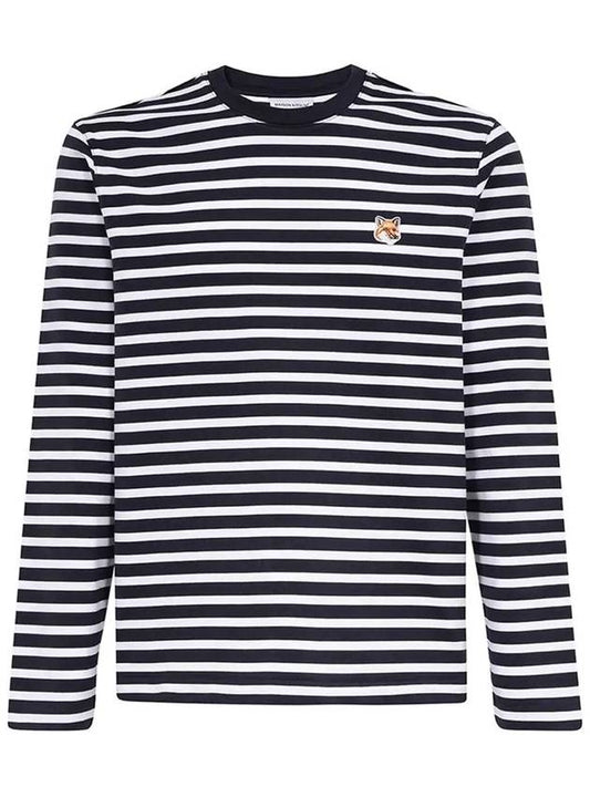 Fox Head Patch Regular Marin Long Sleeve T Shirt Navy Stripes - MAISON KITSUNE - BALAAN 2