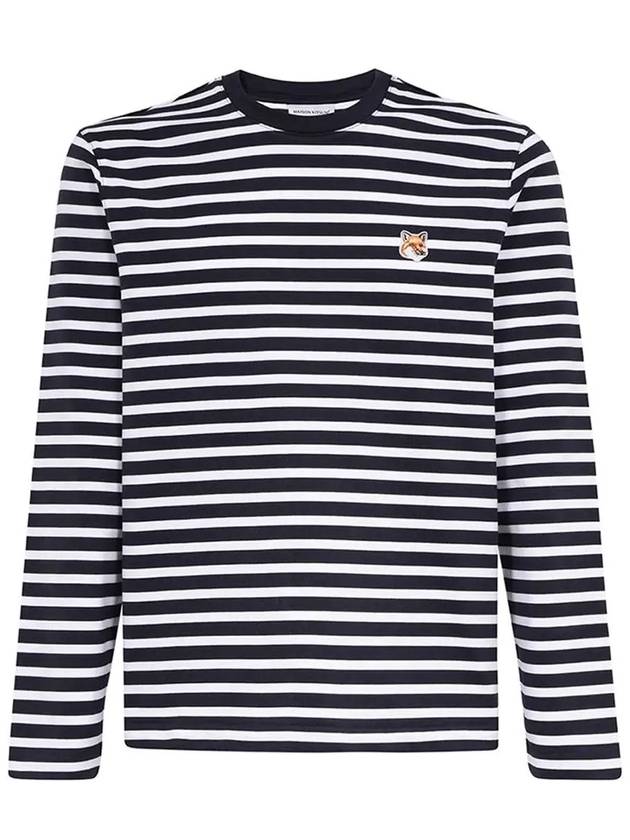 Fox Head Patch Regular Marin Long Sleeve T Shirt Navy Stripes - MAISON KITSUNE - BALAAN 3