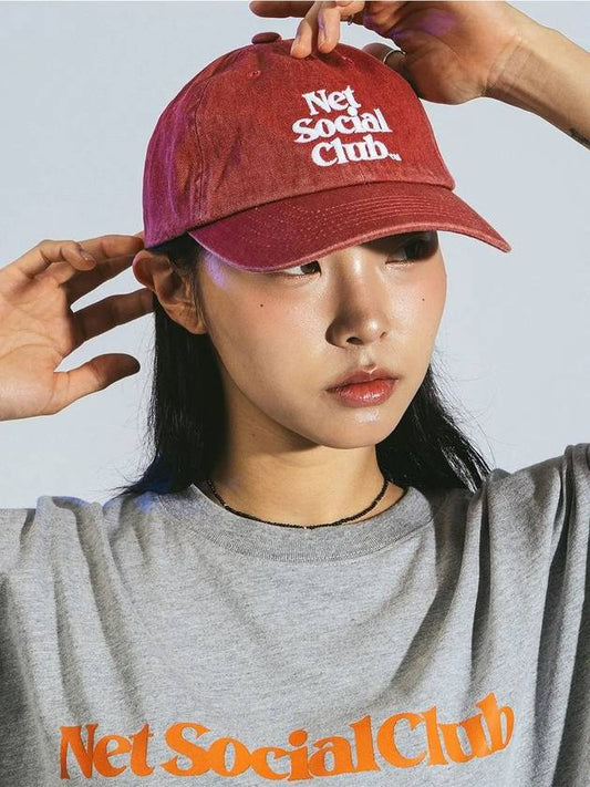 OG LOGO VINTAGE WASHED CAP P RED - NET SOCIAL CLUB - BALAAN 2