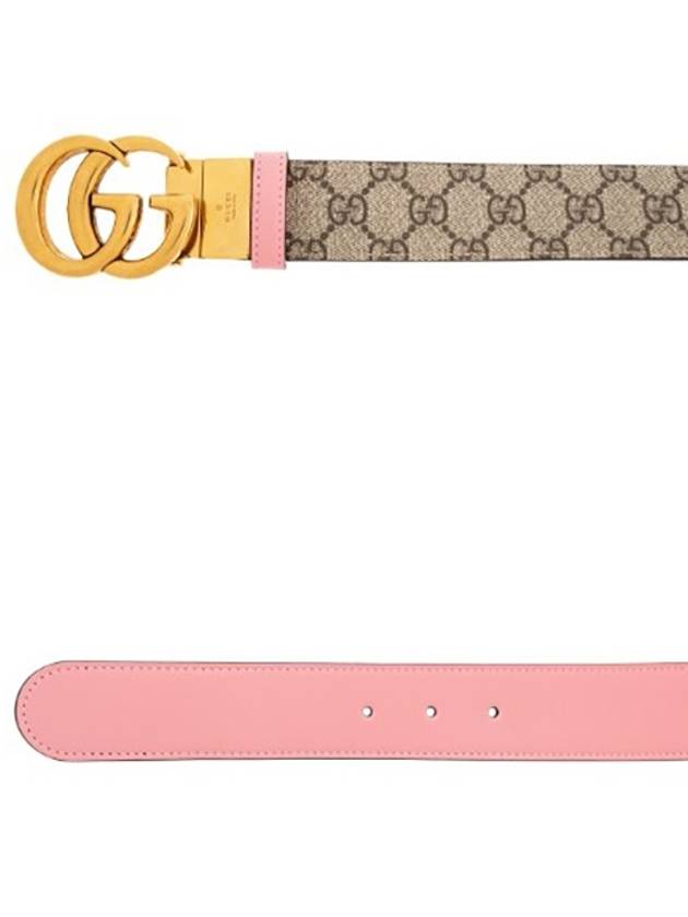 GG Marmont Reversible Leather Belt Beige Pink - GUCCI - BALAAN 6