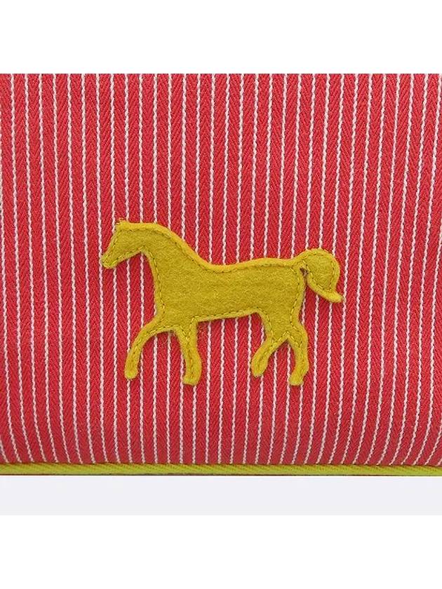 Striped zip up fabric pouch - HERMES - BALAAN 3