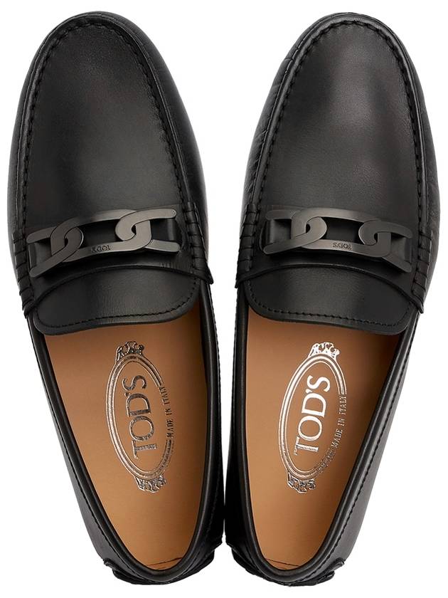 Men's City Gomino Leather Driving Shoes Black - TOD'S - BALAAN 3
