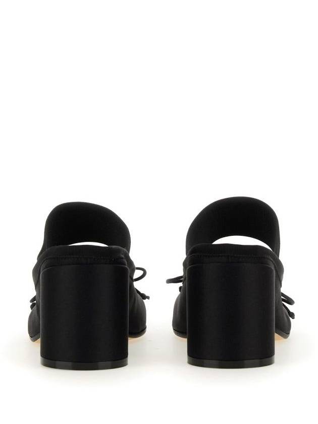 Logo Elastic Ballet Sandal Heels Black - MAISON MARGIELA - BALAAN 4