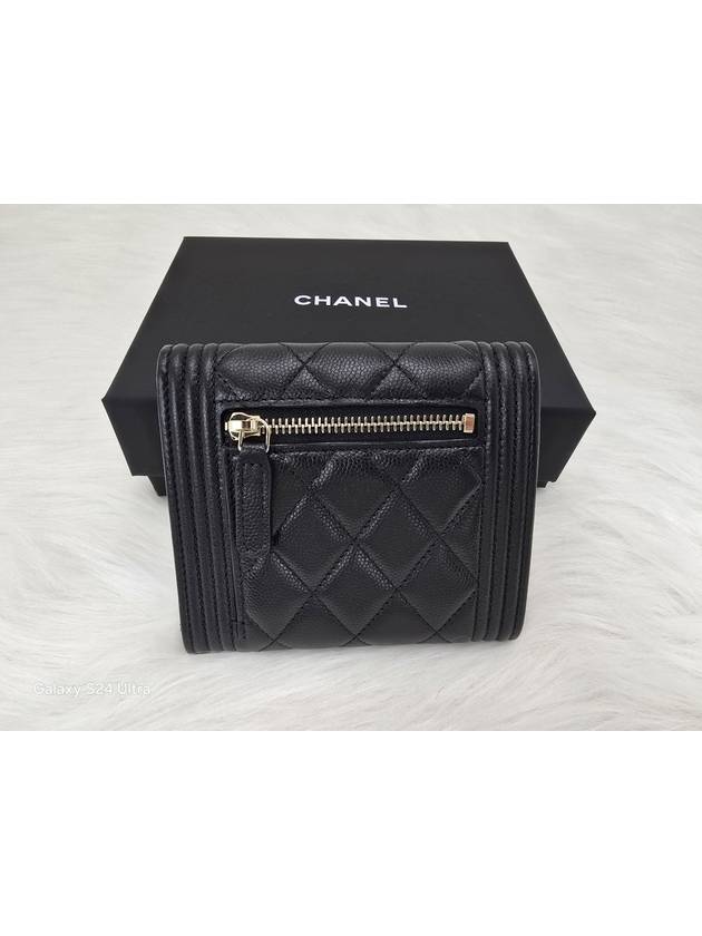 Boy Caviar Half Wallet Black - CHANEL - BALAAN 4