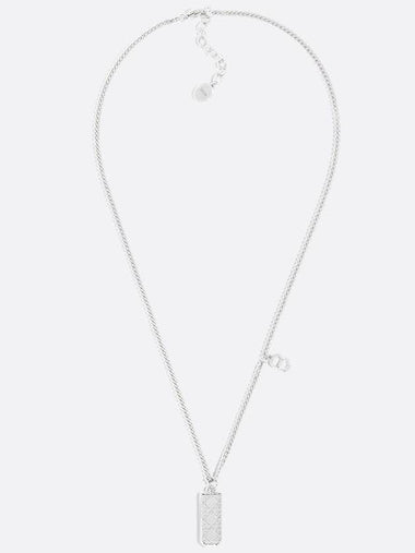 Cannage Plate Pendant Necklace Silver - DIOR - BALAAN 1