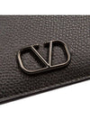 V Logo Leather Card Wallet Black - VALENTINO - BALAAN 3