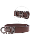 Gancini Reversible Adjustable Leather Belt Brown - SALVATORE FERRAGAMO - BALAAN 2