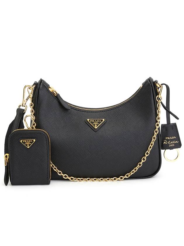 Re-Edition 2005 Saffiano Leather Shoulder Bag Black - PRADA - BALAAN 2