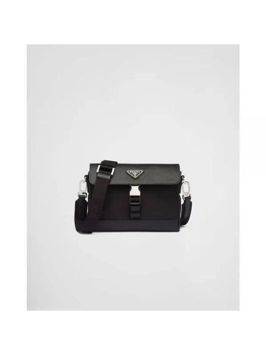 Re-Nylon Saffiano Shoulder Bag Black - PRADA - BALAAN 1