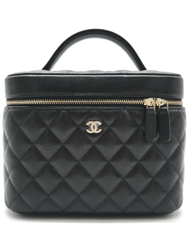 Classic gold CC logo caviar pouch bag black - CHANEL - BALAAN 3