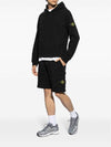 Wappen Patch Brushed Cotton Fleece Hoodie Black - STONE ISLAND - BALAAN 6