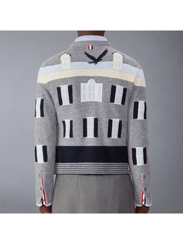 House Intarsia Knit Wool Sweater MKA520AY1029 - THOM BROWNE - BALAAN 4