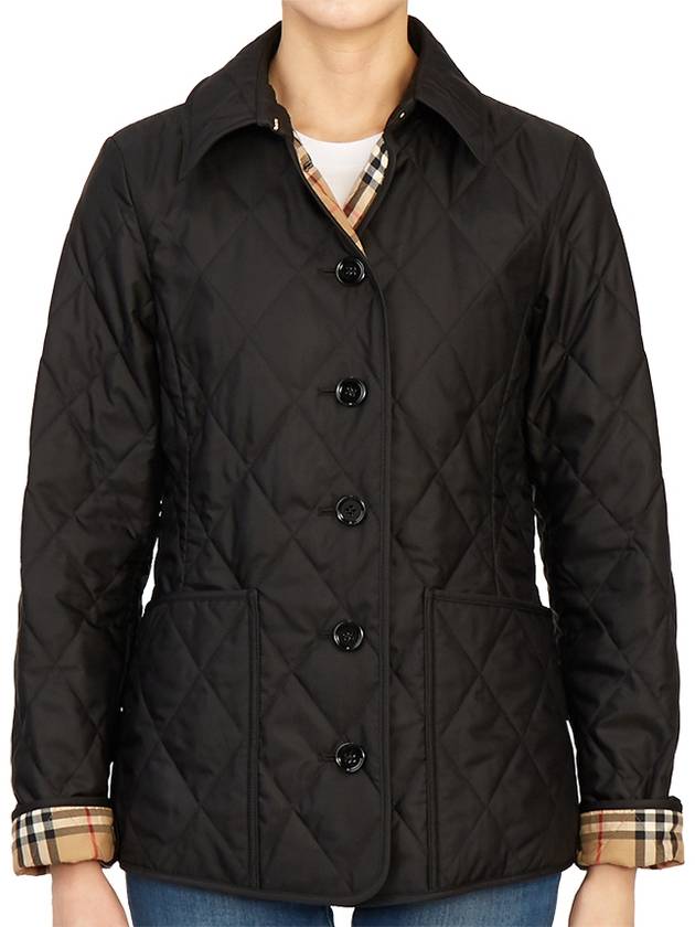 Diamond Quilted Thermoregulated Jacket Black - BURBERRY - BALAAN.