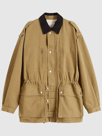 Eloan Cotton Single Coat Khaki - ISABEL MARANT - BALAAN 2