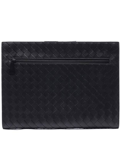 Intrecciato Document Clutch Bag Black - BOTTEGA VENETA - BALAAN 2