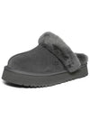 Women's Diskett Fleece Platform Slippers Grey - UGG - BALAAN 6