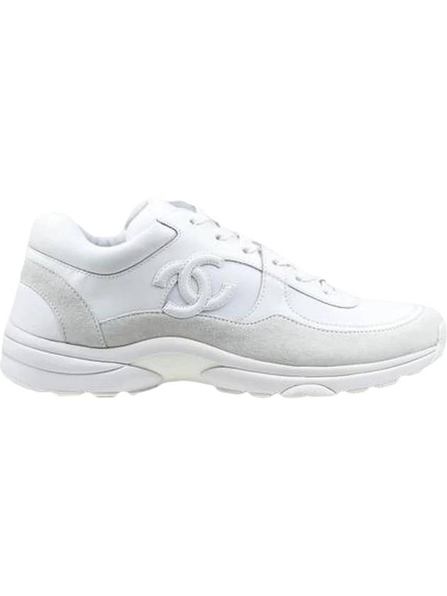 Cruz CC Logo Suede Low Top Sneakers White - CHANEL - BALAAN 1