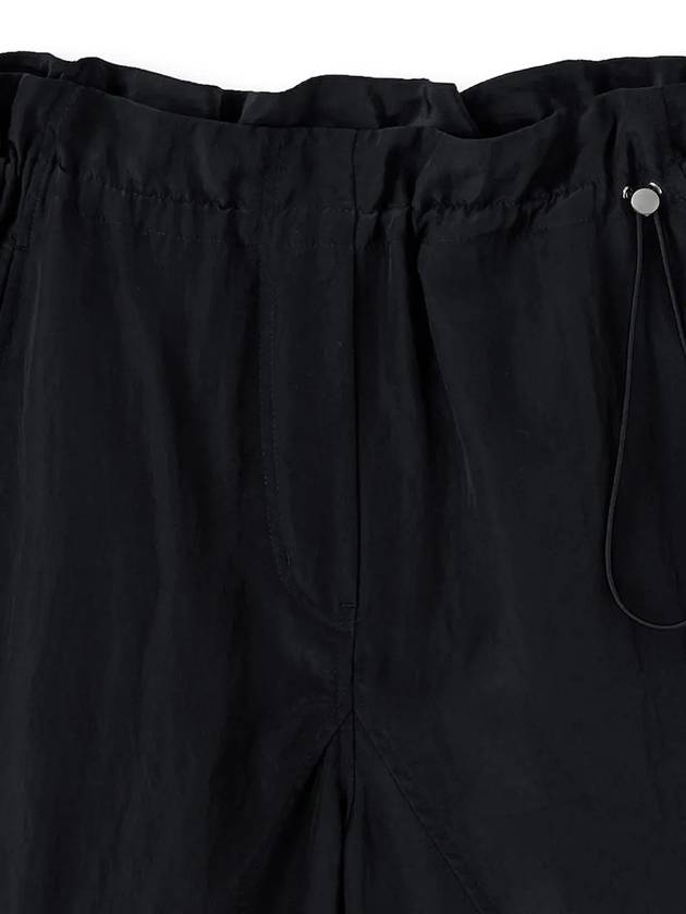 Silk Gloss Big Pocket String Wide Pants Black - NOIRER FOR WOMEN - BALAAN 11