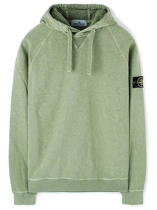 Men's Waffen Patch OLD Treatment Cotton Hoodie Sage Green - STONE ISLAND - BALAAN 2