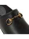 Leather Horsebit Slippers Black - GUCCI - BALAAN.