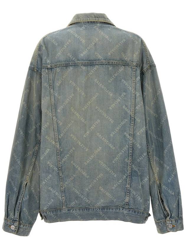 Logo Print Denim Jacket Blue - BALENCIAGA - BALAAN 3