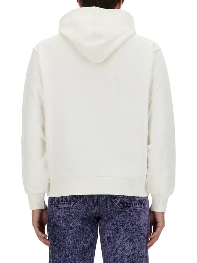 Logo Print Drawstring Hoodie White - MARNI - BALAAN 4