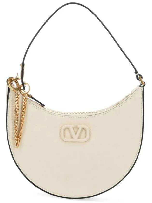 V Logo Classic Leather Chain Shoulder Bag Ivory - VALENTINO - BALAAN 3