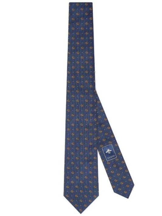 GG Polka Dot Silk Jacquard Tie Blue - GUCCI - BALAAN 1