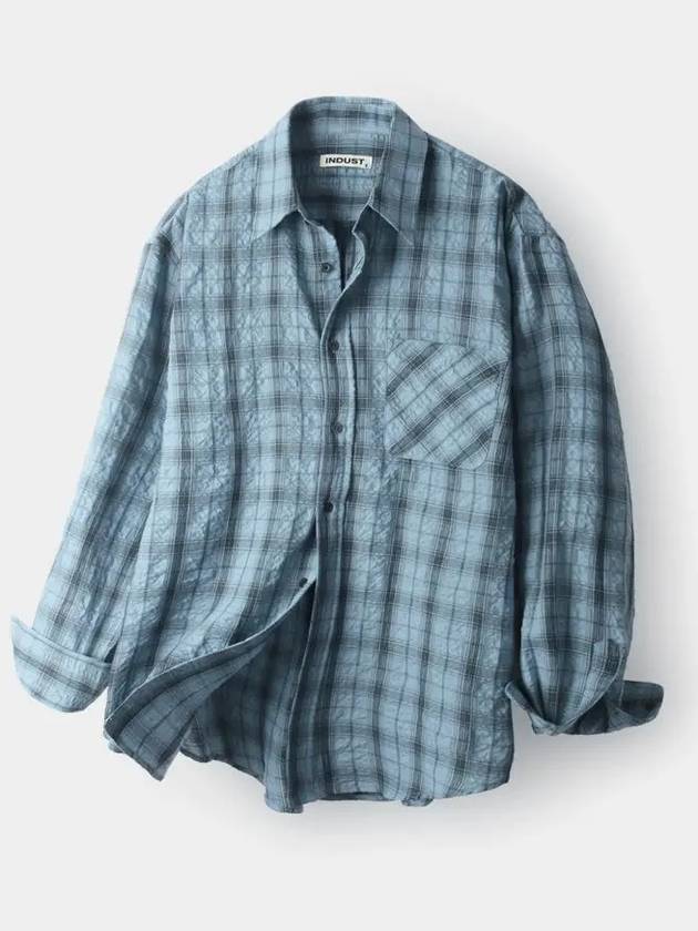 Breed Wrinkle Check Shirt Blue - INDUST - BALAAN 7