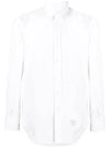 Oxford Grosgrain Placket Cotton Long Sleeve Shirt White - THOM BROWNE - BALAAN 2