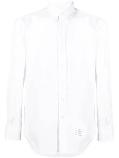 Oxford Grosgrain Placket Cotton Long Sleeve Shirt White - THOM BROWNE - BALAAN 2