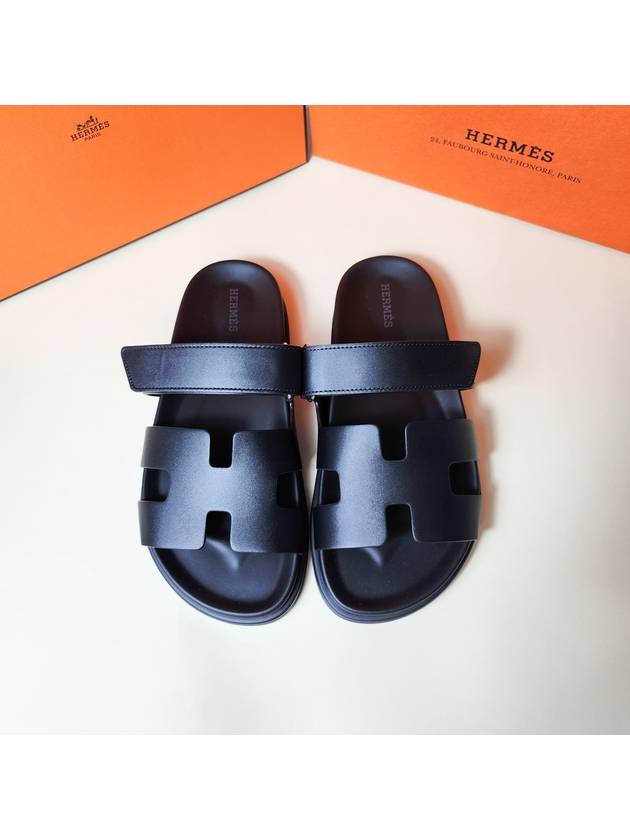 Chypre Calfskin Sandals Black - HERMES - BALAAN 10