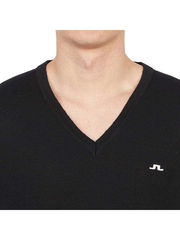 Lymann V-Neck Knit Top Black - J.LINDEBERG - BALAAN 7