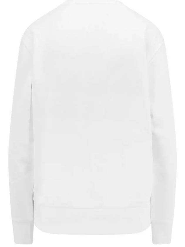 Crystal Logo Cotton Sweatshirt Off White - MONCLER - BALAAN 4