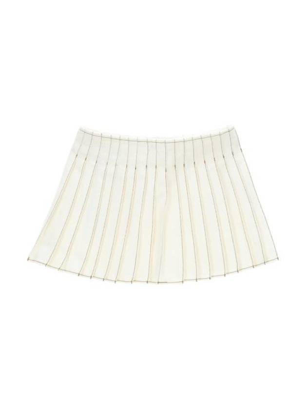 A-line Short Pleats Skirt White - AMI - BALAAN 8