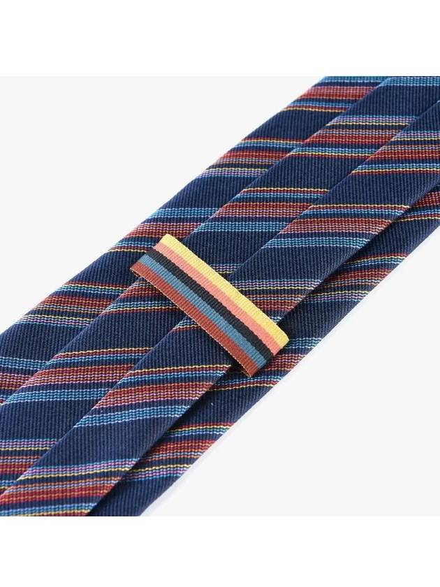 Men's Striped Silk Tie Navy - PAUL SMITH - BALAAN 4