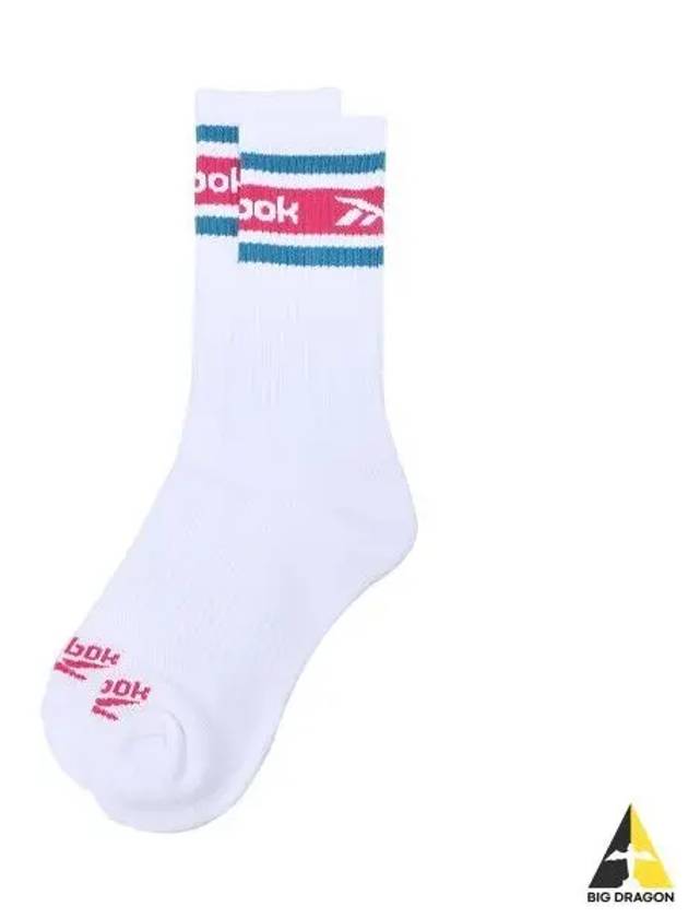 Color Logo Crew Socks Pink - REEBOK - BALAAN 1