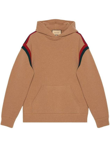 Web Stripe Wool Hoodie 770197XKDR3 - GUCCI - BALAAN 1