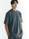 Stamped Heavy Pigment T Shirt Charcoal - BOOVOOM - BALAAN 1