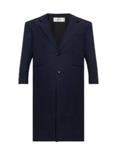 Two Button Wool Single Coat Navy - AMI - BALAAN 1