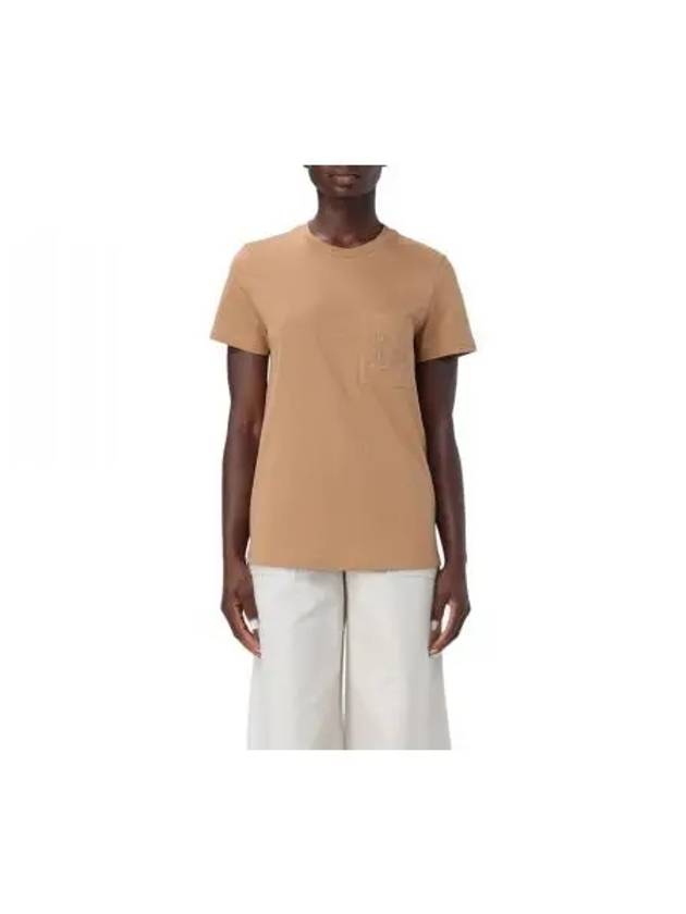 Papaia Logo Cotton Short Sleeve T-Shirt Camel - MAX MARA - BALAAN 2