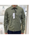 Lens Wappen Long Sleeve Overshirt Zip Up Jacket Green - CP COMPANY - BALAAN 2