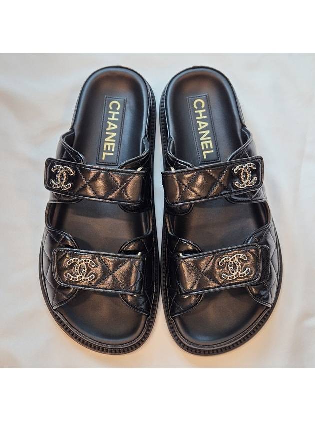 CC Logo Velcro Sandals Black - CHANEL - BALAAN 5