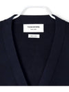 Cotton 4-Bar Milano Classic V-Neck Cardigan Navy - THOM BROWNE - BALAAN 4