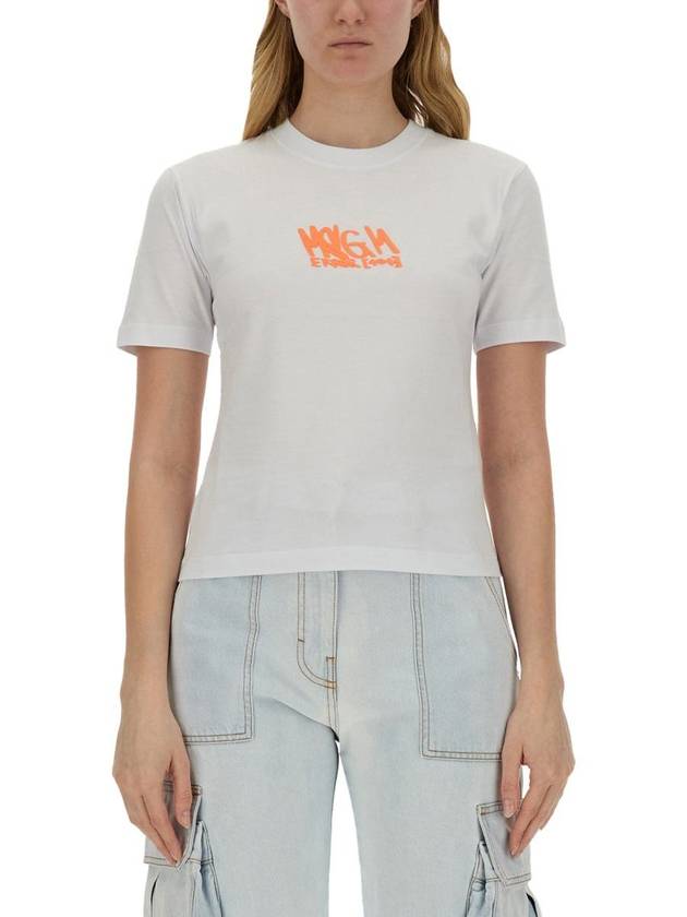 Short Sleeve T-Shirt 3641MDM116 24700201A WHITE - MSGM - BALAAN 2