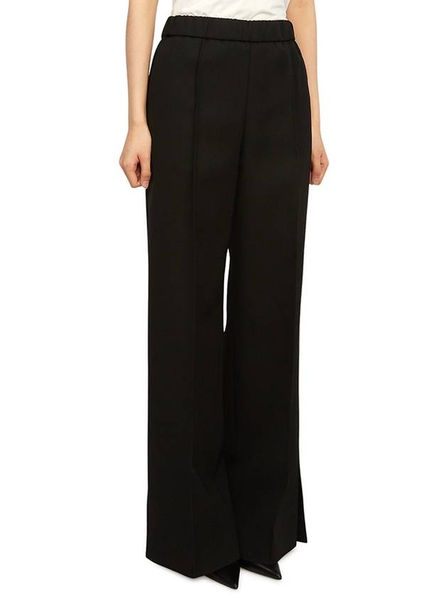 Women's Track Wool Wide Pants Black - JIL SANDER - BALAAN 4