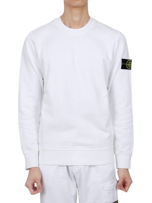 Wappen Patch Garment Dyed Sweatshirt White - STONE ISLAND - BALAAN 3